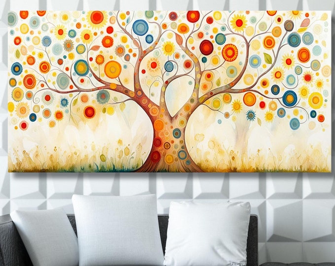 Gustav Klimt Tree of Life Canvas Wall Art Klimt Print, Klimt Canvas Poster, Gustav Klimt Poster, Klimt Exhibition Painting, Flower Garden