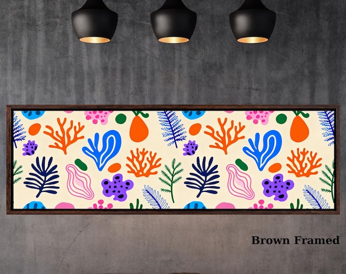 Panoramic Henri Matisse Style Colorful Flowers Canvas Print – Modern Floral Wall Art Decor
