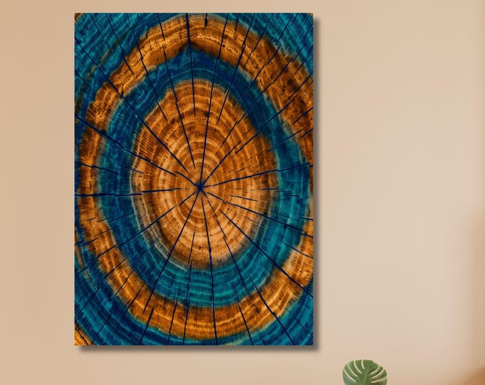 Tree Ring Print, Nordic Canvas Art - Wood Texture Prints Stump, Stretched Or Rolled, Framed | Cotton, Sizes