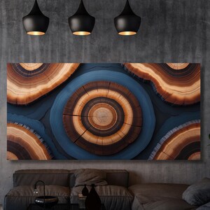 Boomringen canvas muurkunst Geweldige ontwerpoplossing voor echo gegolfd hout canvasafdruk natuurlijke houtstructuur muur decor, elegante abstracte kunst cadeau