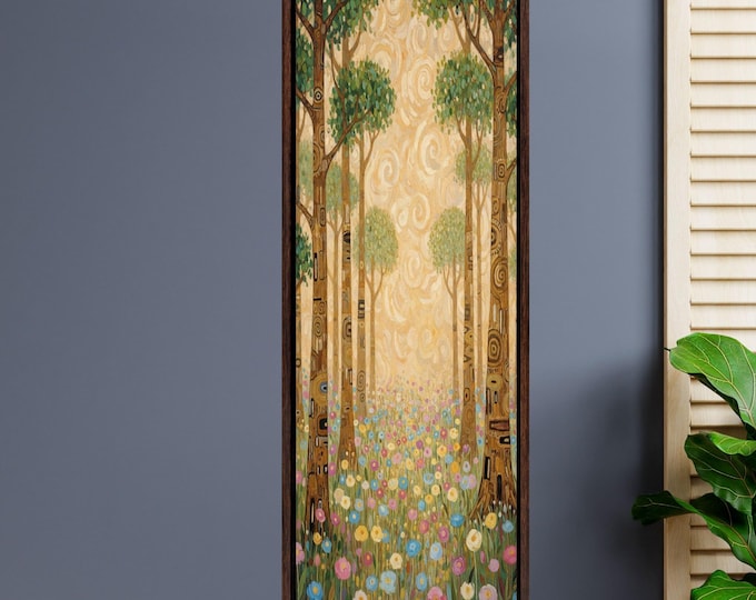 Long Narrow Canvas Wall Art Vertical Nature Print Tall Modern sun Tree or Mountain Wall Decor for Hallway,Entryway Small Space Styling Print