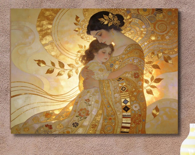 Gustav Klimt Mother and Child Style Canvas Klimt Wall Art Gustav Klimt Poster Modern Decor Art Gift Home Wall Decor Paint Tree Of Life Print