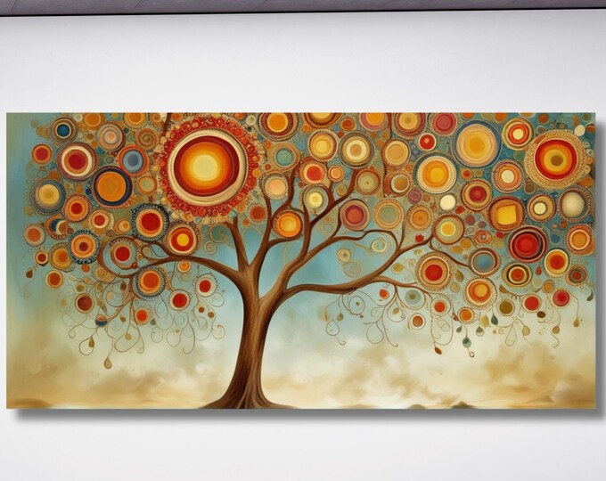 Gustav Klimt Style Tree of Life Canvas Wall Art Klimt Print, Klimt Canvas Poster, Gustav Klimt Poster, Klimt Exhibition Painting, Flower