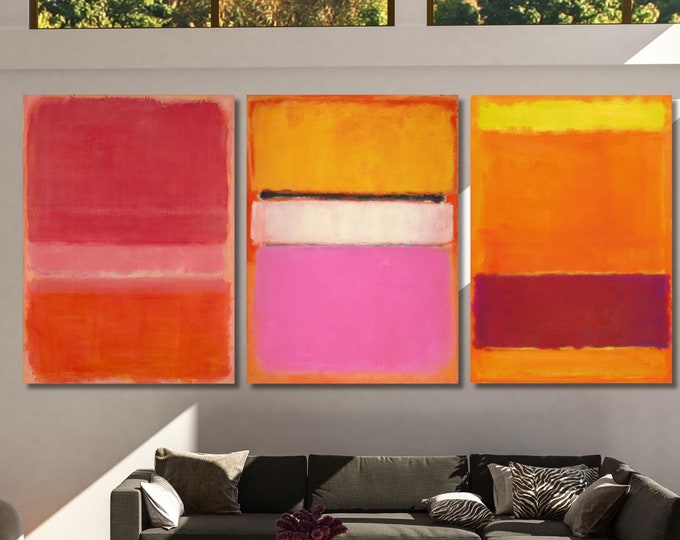 Set of 3 Rothko Abstract Art,Minimalism Painting,Rothko Canvas, Rothko Poster, Rothko Painting, Rothko Bundle,Rothko Expensive, White Center