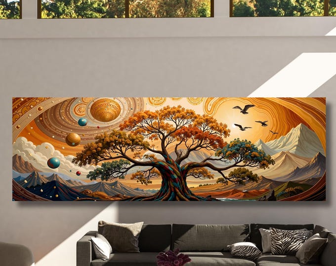 Tree of life Gustav Klimt Canvas Wall Art,Tree of life Framed Wall Art,Tree of life Poster, Extra Large Wall Art Tree of life Ready to Hang