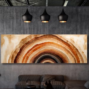 Large Tree Rings Wood Look Canvas Print,Abstract Tree Stump Canvas Wall Art Rustic Hanging Wall Decor for Living Room or Office wall art