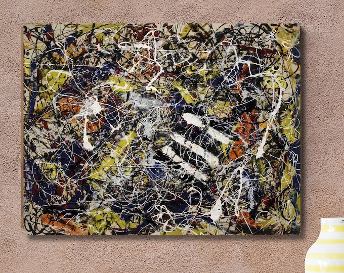 Jackson Pollock Number 17A Canvas Print, Abstract Expressionist Wall Art