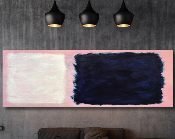 Panoramic Rothko Style Canvas Art: Large Vintage Wall Decor