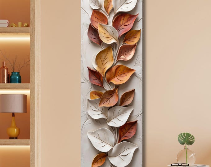 Long Narrow Canvas Wall Art Vertical Nature Print Tall Modern sun Tree or Mountain Wall Decor for Hallway,Entryway Small Space Styling Print
