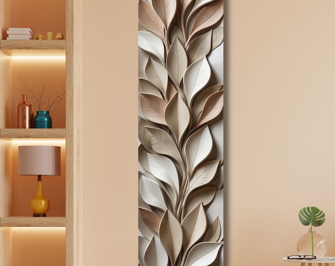 Long Narrow Canvas Wall Art Vertical Nature Print Tall Modern sun Tree or Mountain Wall Decor for Hallway,Entryway Small Space Styling Print