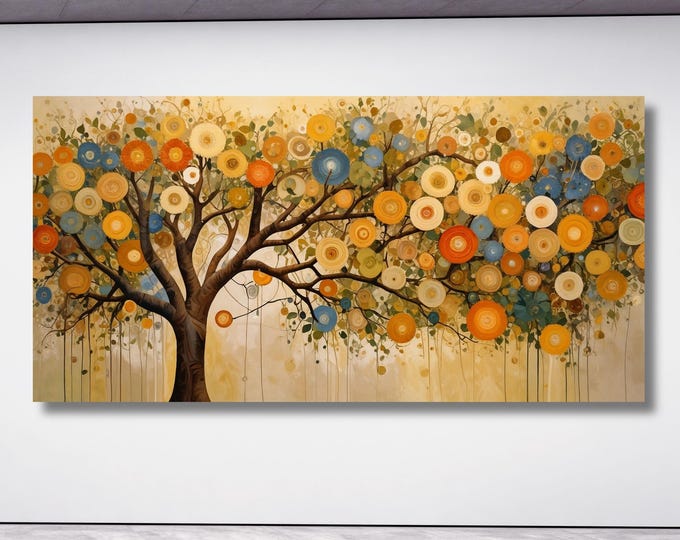 Gustav Klimt Tree of Life Canvas Wall Art Klimt Print, Klimt Canvas Poster, Gustav Klimt Poster, Klimt Exhibition Painting, Flower Garden