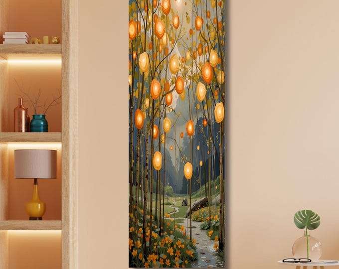 Vertical Canvas Print: Modern Tree, Hallway Nature Art
