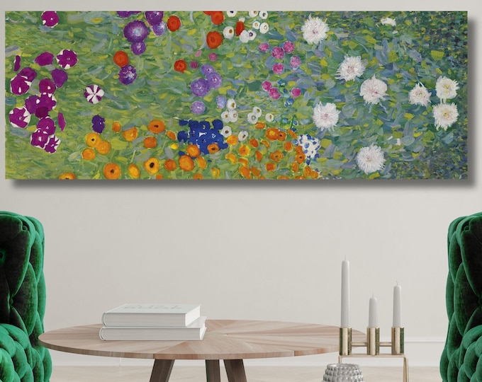 Panoramic Gustav Klimt Canvas Art Famous Art,Frame Large Wall Art,Vintage Art,Green Art,Gift Gustav Klimt Wall Art Prints, Klimt Exhibition