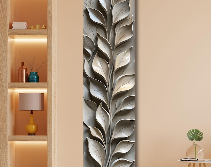 Long Narrow Canvas Wall Art Vertical Nature Print Tall Modern sun Tree or Mountain Wall Decor for Hallway,Entryway Small Space Styling Print