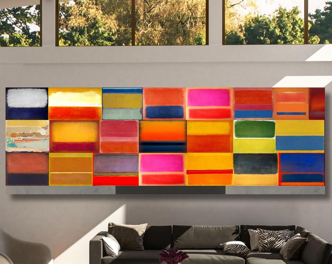 Panoramic Mark Rothko Canvas Art Famous Art,Canvas Large Wall Art,Vintage Art,Rothko Art,Gift Rothko  Wall Art Prints, Rothko Exhibition art