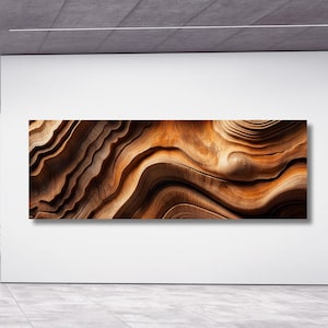 Tree Ring Canvas Wall Art Natural Wood Texture Print Rustic Tree Stump Artwork Modern Earthy Decor for Living Room or Office Wall