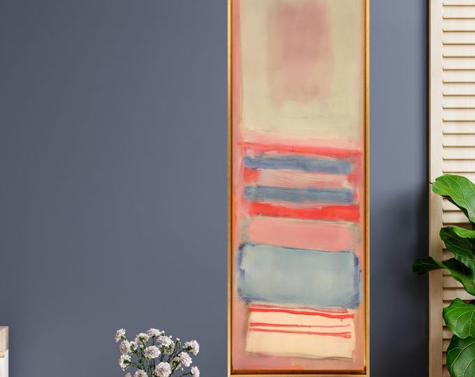 Long Narrow Canvas Wall Art Vertical Nature Print Tall Modern Mark Rothko Style Wall Decor for Hallway, Entryway or Small Space art