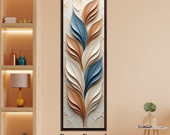 Long Narrow Canvas Wall Art Vertical Nature Print Tall Modern sun Tree or Mountain Wall Decor for Hallway,Entryway Small Space Styling Print