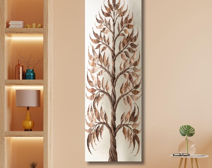 Long Narrow Canvas Wall Art Vertical Nature Print Tall Modern sun Tree or Mountain Wall Decor for Hallway,Entryway Small Space Styling Print