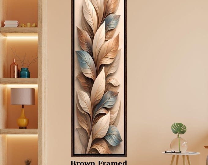 Long Narrow Canvas Wall Art Vertical Nature Print Tall Modern sun Tree or Mountain Wall Decor for Hallway,Entryway Small Space Styling Print