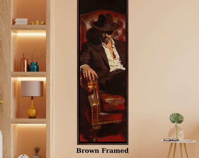 Mafia Boss Narrow Canvas Print, Tall Vertical Wall Art