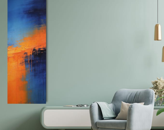 Long Narrow Canvas Wall Art Vertical Nature Print Tall Modern Mark Rothko Style Wall Decor for Hallway, Entryway or Small Space art