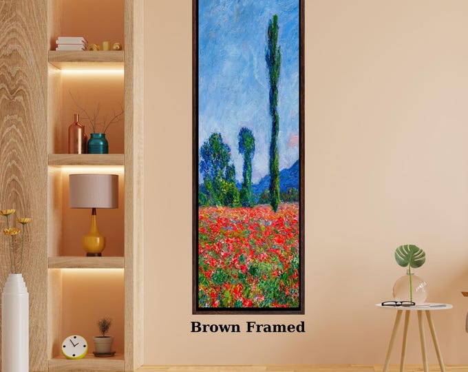 Long Narrow Canvas Wall Art Vertical Nature Print Tall Modern Monet Style Wall Decor for Hallway, Entryway or Small Space art