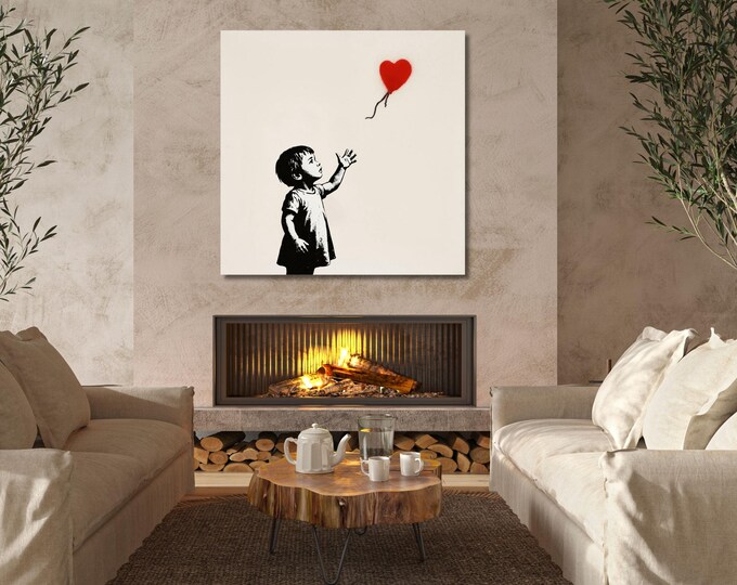 Banksy Street Art Print: Boy With Balloon Canvas (Ready to Hang)