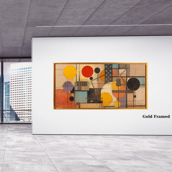 Kandinsky Style Canvas Art, Geometric Abstract Print, Modern Wall Decor