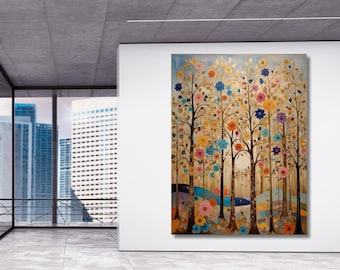 Gustav Klimt Flower Garden Canvas Art Print