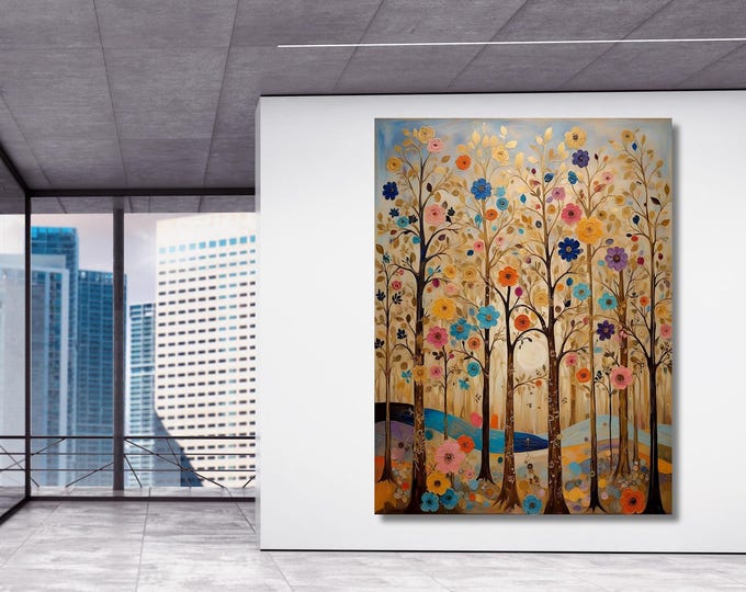 Gustav Klimt Flower Garden Canvas Art Print