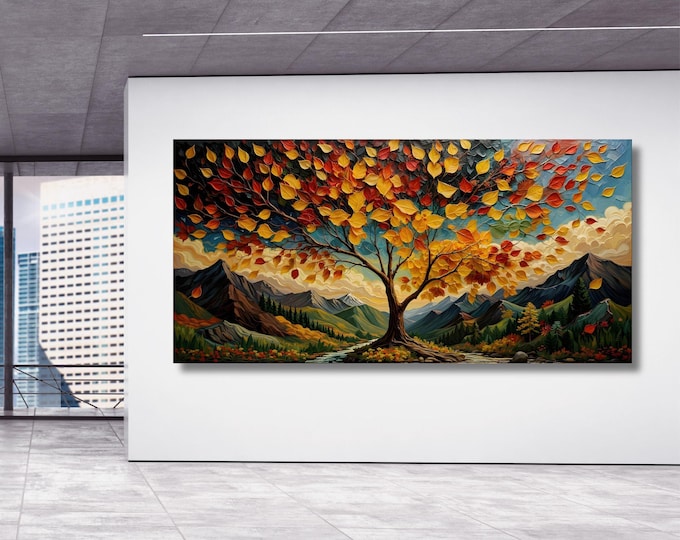 Tree of Life Canvas Print, Gustav Klimt Style (Extra Large, Framed Options)