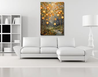 Gustav Klimt Canvas Print, Flower Garden Art, Exhibition Painting