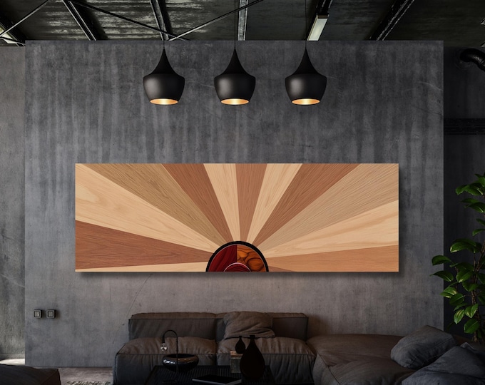 Sunrise Wood Look Canvas Print – Rustic Bedroom Wall Art