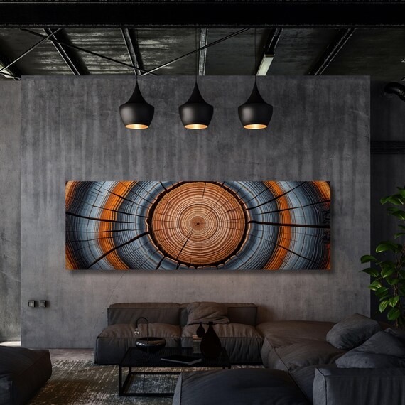 Tree Rings Canvas Wall Art: Elegant Wood Texture Print