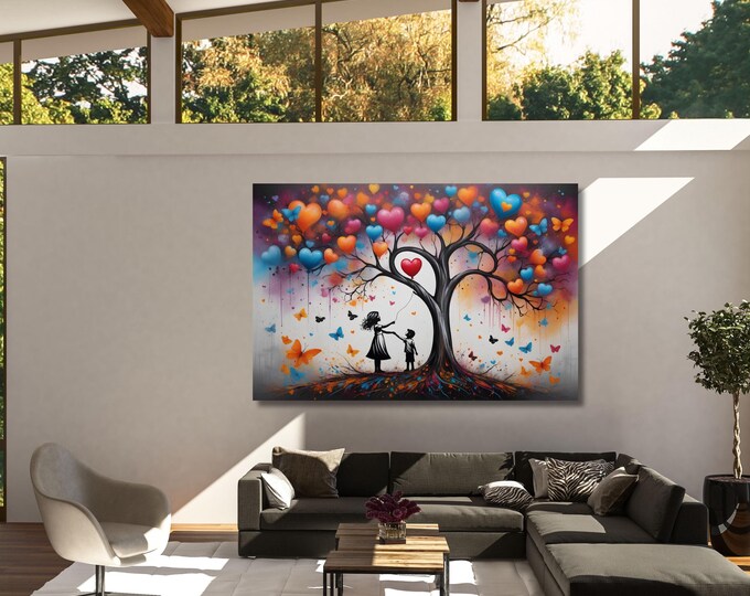 Tree of Life Watercolor Canvas Art Print: Klimt Exhibition Poster