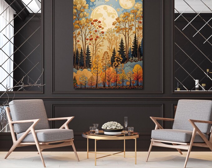 Gustav Klimt Flower Garden Canvas Print, Exhibition Painting Poster