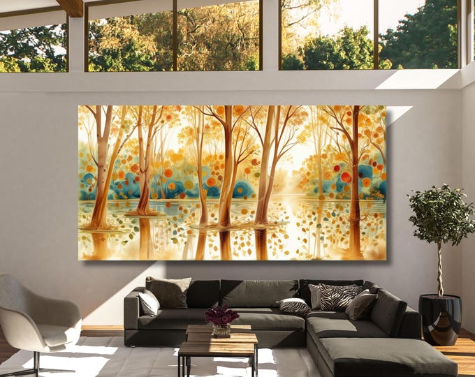 Gustav Klimt Style Tree of Life Canvas Art, Yggdrasil Painting Poster