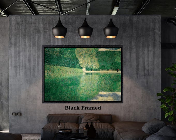 Gustav Klimt Schonbrunn Landscape Canvas Wall Art, Framed Green Nature Print, Vintage Minimalist Artwork, Classic Home Decor Gift canvas ART