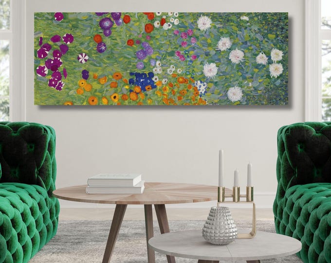 Panoramic Gustav Klimt Canvas Art Famous Art,Frame Large Wall Art,Vintage Art,Green Art,Gift Gustav Klimt Wall Art Prints, Klimt Exhibition