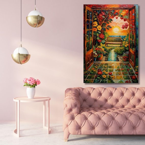 Open Window Henri Matisse Canvas Wall Art Henri Matisse and Gustav Klimt Style Painting Sea Orange   Matisse Window Klimt Canvas decor art