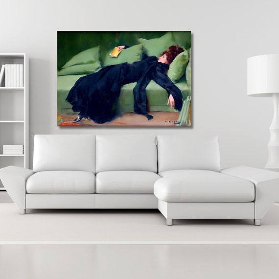 Ramon Casas "Decadent Girl" Canvas Wall Art, Giclee Print