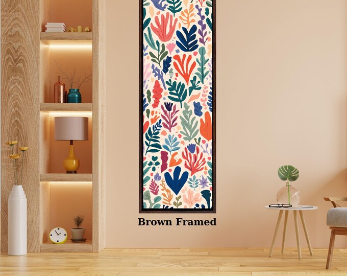 Matisse Style Flower Canvas Print, Tall Narrow Wall Art (Hallway Size)