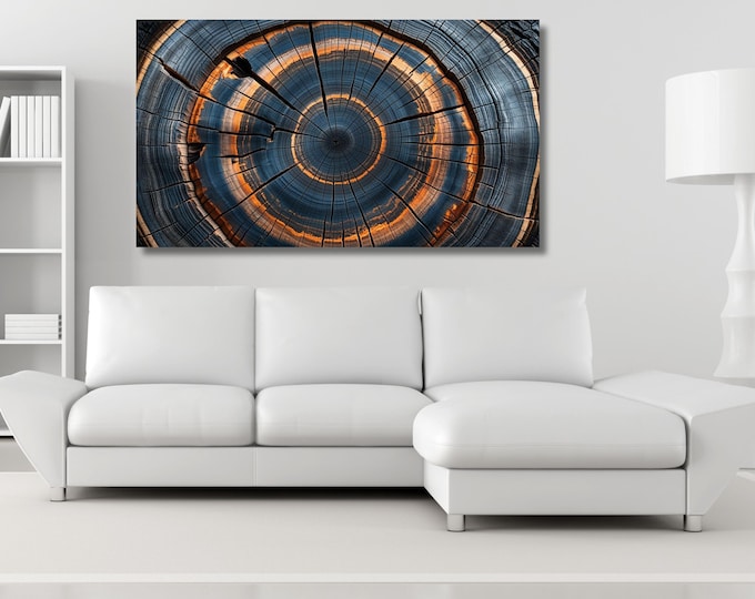 Colorful Tree Rings Canvas Wall Art Tree Rings Print Elegant Natural Wall Art  Echo Reduction  Modern Farmhouse Living Room Canvas Print