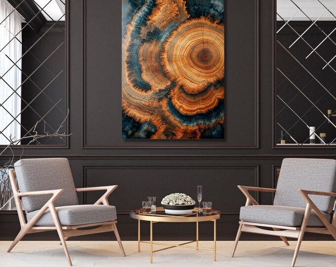Wood Texture Wall Decor Wood Crack Abstract Natural Canvas Wall Art Great Design Solution Tree Ring Print of stump,Tree ring Canvas art gift