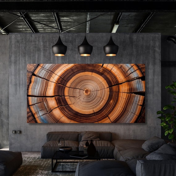 Tree Rings Canvas Wall Art Great Design Solution for Echo Elegant Natural Wall Art Tree Ring Print stump,Tree ring Wood Canvas art Texture
