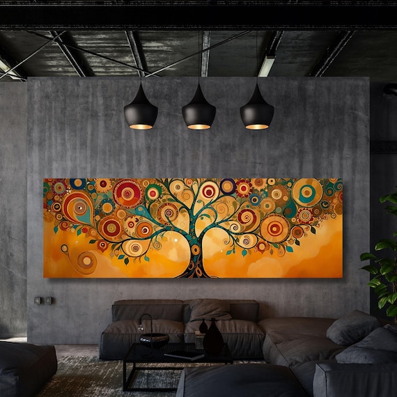 Tree of life Gustav Klimt style Canvas Wall Art Tree of life Print Tree of life Framed Wall Art,Tree of life Poster, Extra Large Wall Art