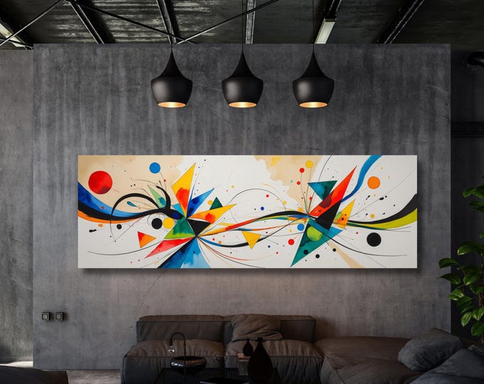 Kandinsky Style Abstract Canvas Print, Modern Home Decor