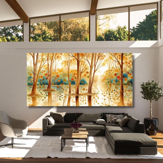 Gustav Klimt Style Tree of Life Canvas Wall Art Yggdrasil Painting,Klimt Canvas Poster,Gustav Klimt Poster, Klimt Exhibition Painting,Flower