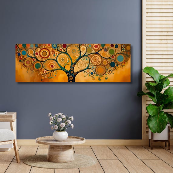 Tree of life Gustav Klimt style Canvas Wall Art Tree of life Print Tree of life Framed Wall Art,Tree of life Poster, Extra Large Wall Art